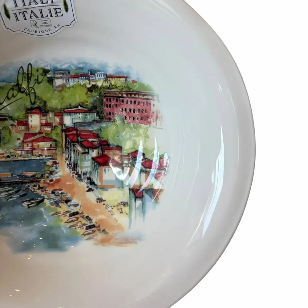 Ceramica Cuore Seaside Village Pasta Bowl AMALFI 10.5in Made in Italy New